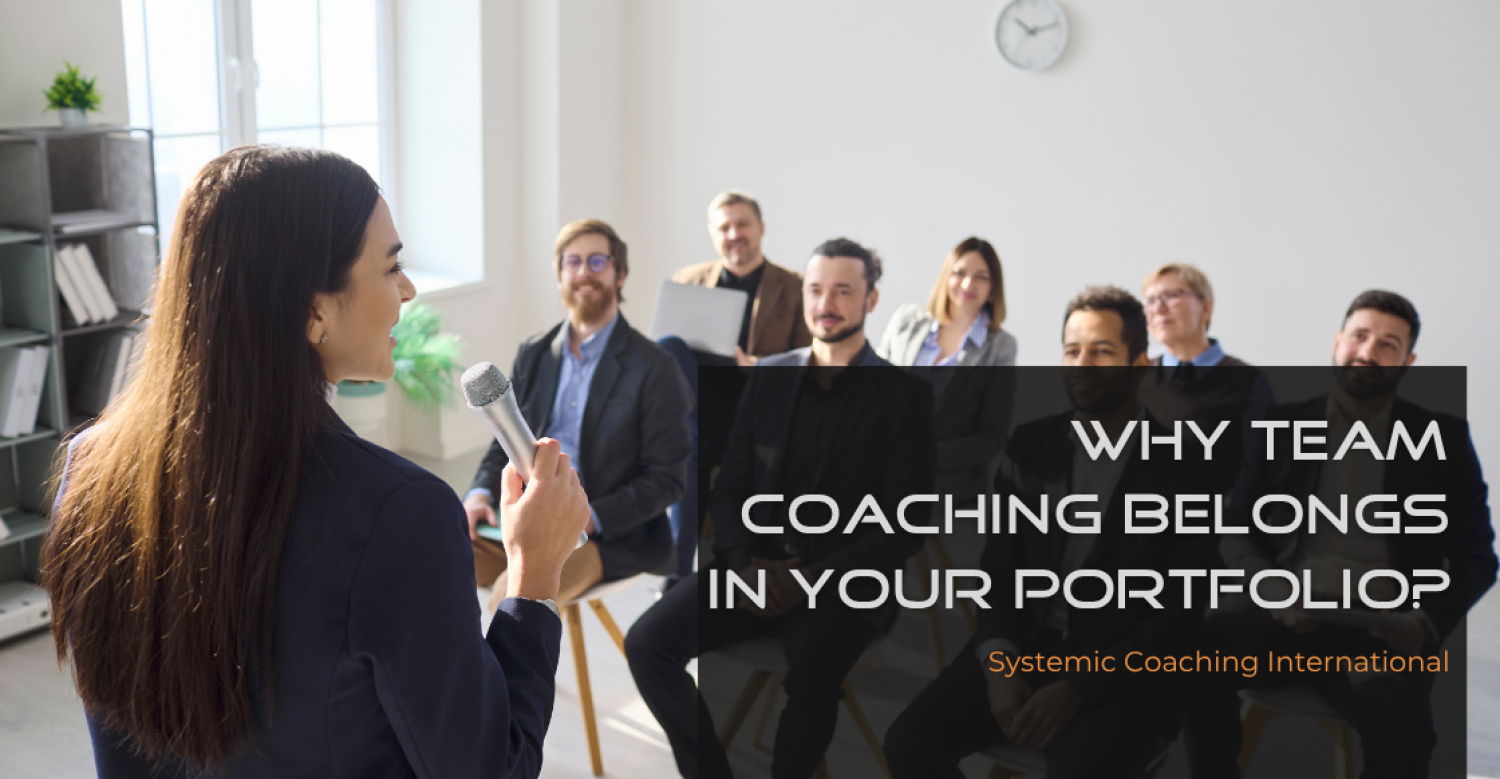 Team coaching illustration showing collaboration, alignment, and collective team performance in organizations